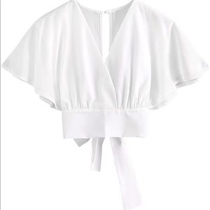 Floerns | Woman’s summer bow tie crop blouse top